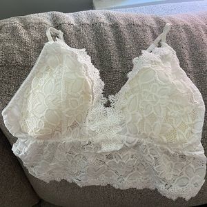 All lace bralette in white.